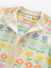 Little Bird by Jools Oliver White Floral Knitted Cardigan - Image 3 of 7