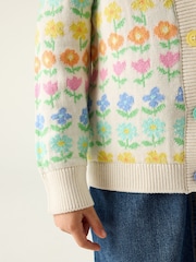 Little Bird by Jools Oliver White Floral Knitted Cardigan - Image 7 of 7