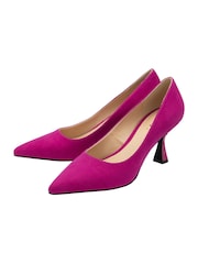 Lotus Pink Kitten Heel Court Shoes - Image 2 of 4