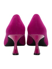 Lotus Pink Kitten Heel Court Shoes - Image 3 of 4