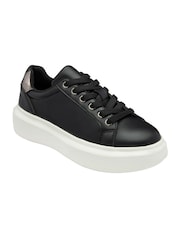 Lotus Black Lace Up Trainers - Image 1 of 4