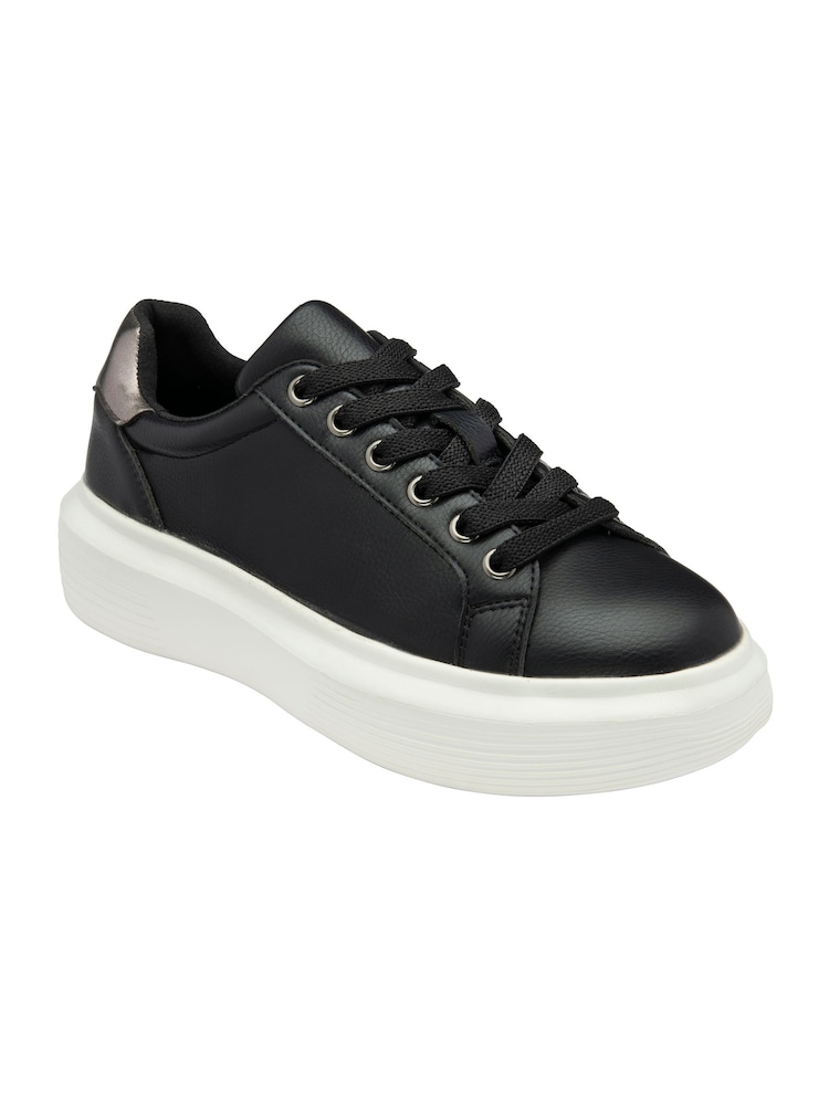 Lotus Black Lace Up Trainers - Image 1 of 4