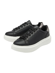 Lotus Black Lace Up Trainers - Image 2 of 4