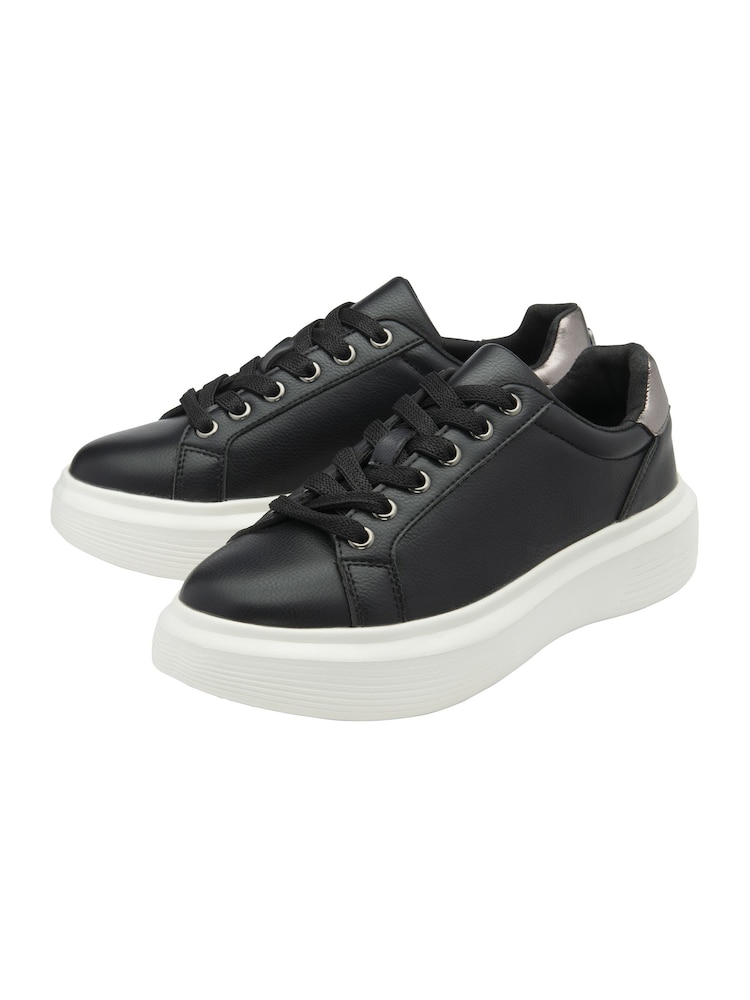 Lotus Black Lace Up Trainers - Image 2 of 4