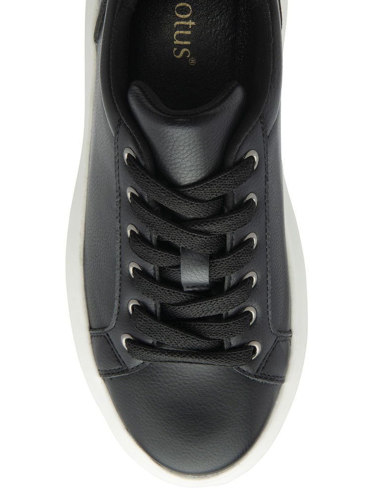 Lotus Black Lace Up Trainers - Image 4 of 4