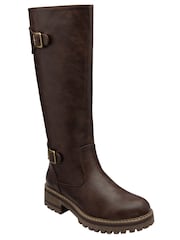 Lotus Brown Knee High Boots - Image 1 of 4