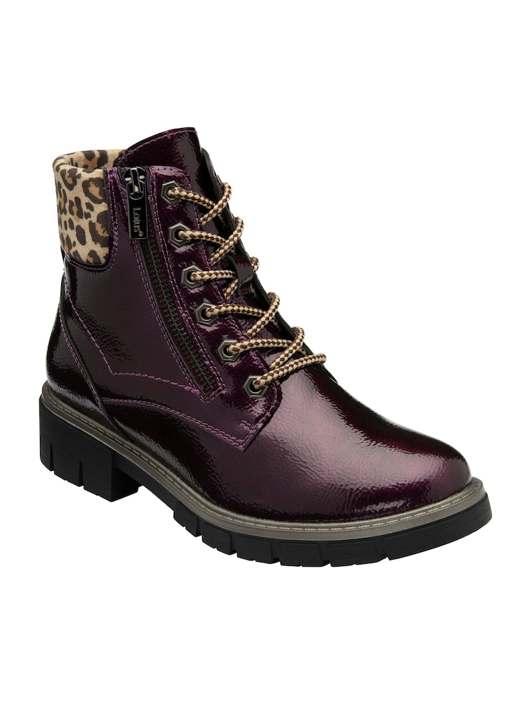 Lotus Purple Patent Ankle Boots - Image 1 of 4