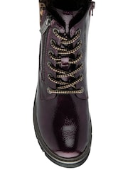 Lotus Purple Patent Ankle Boots - Image 4 of 4