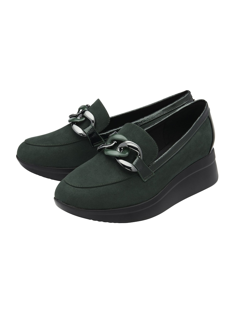 Lotus Green Wedge Loafers - Image 2 of 4