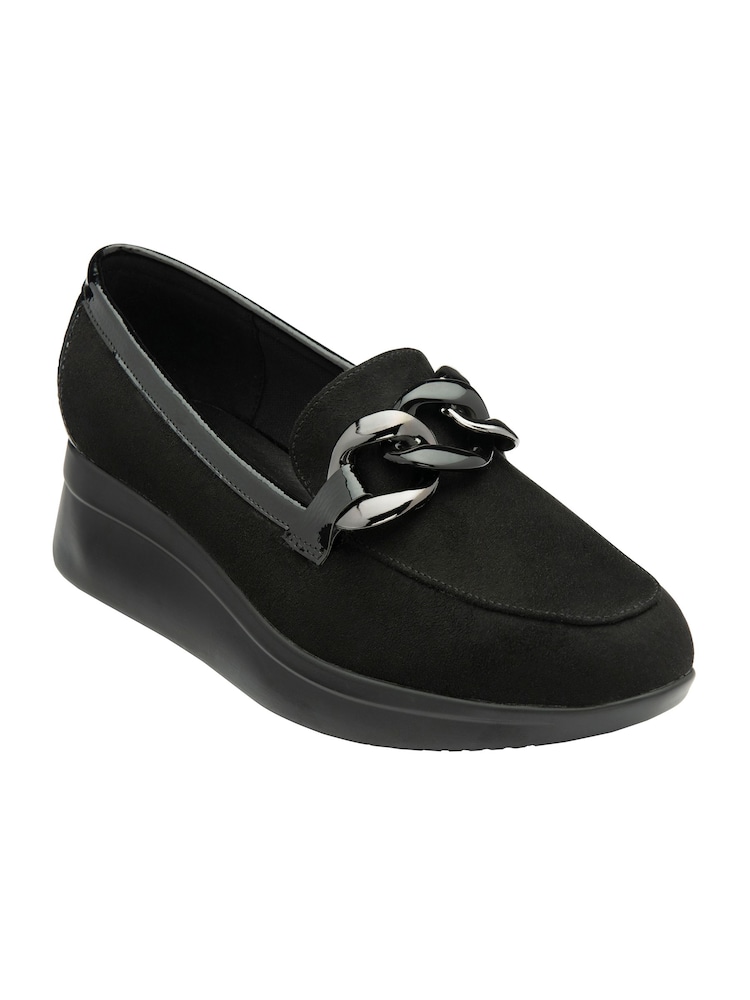 Lotus Black Wedge Loafers - Image 1 of 4
