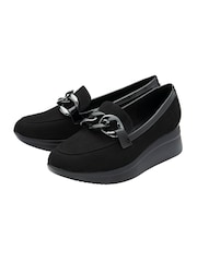 Lotus Black Wedge Loafers - Image 2 of 4