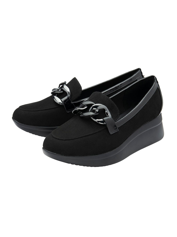 Lotus Black Wedge Loafers - Image 2 of 4