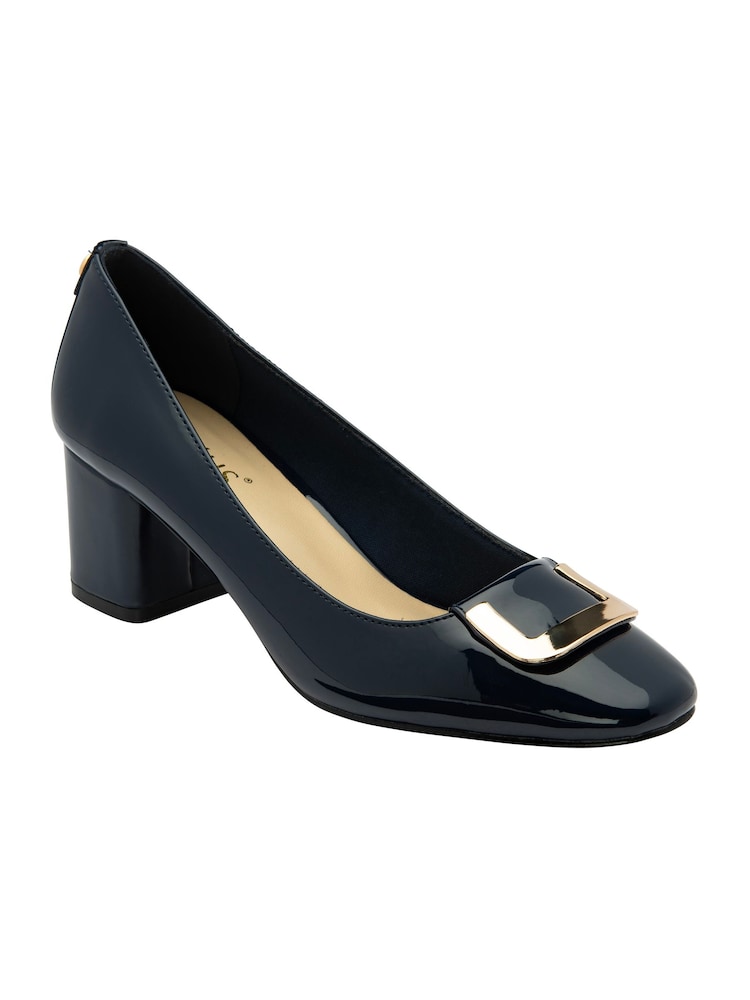Lotus Blue Block Heel Court Shoes - Image 1 of 4 Lotus Blue Block Heel Court Shoes - Image 1 of 4