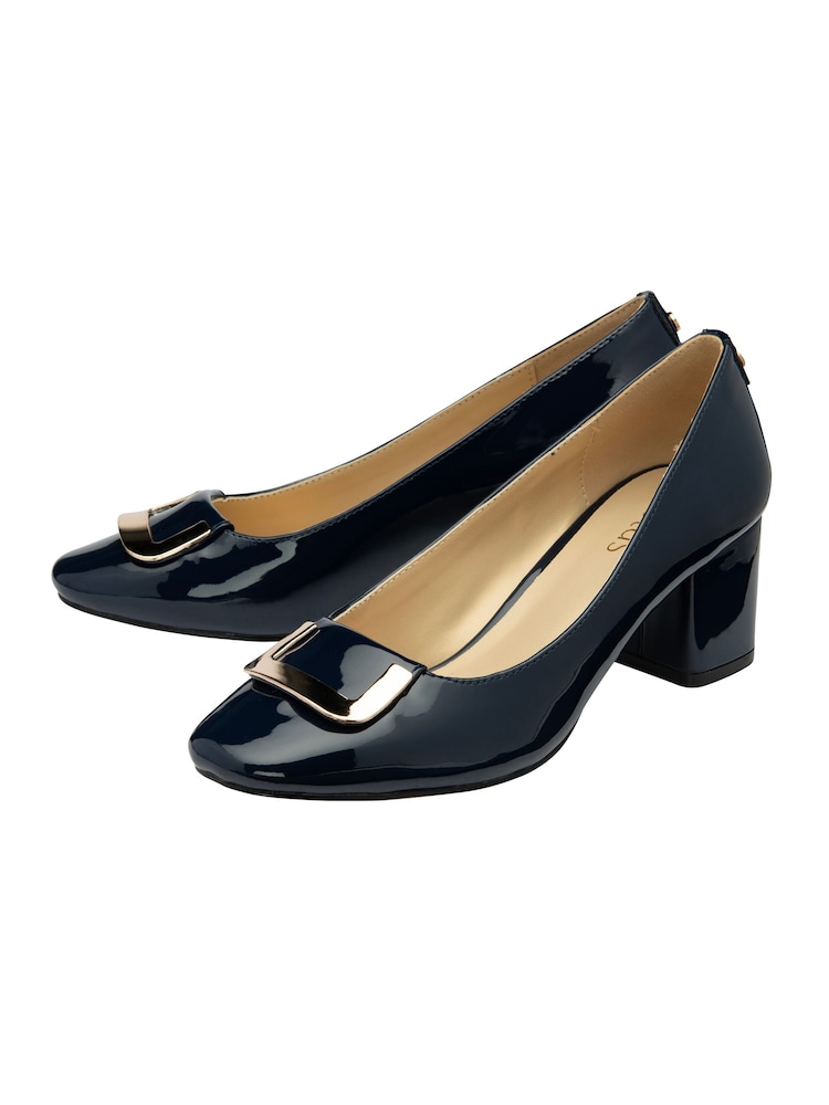 Lotus Blue Block Heel Court Shoes - Image 2 of 4 Lotus Blue Block Heel Court Shoes - Image 2 of 4