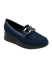 Lotus Blue Wedge Loafers - Image 1 of 4