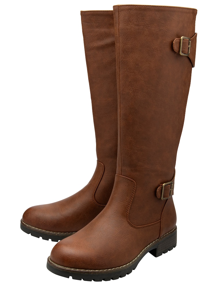 Lotus Brown Knee-High Boots - Image 2 of 4
