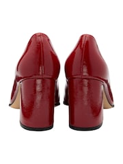 Lotus Red Block Heel Court Shoes - Image 3 of 4
