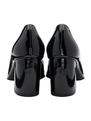 Lotus Black Block Heel Court Shoes - Image 3 of 4