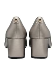 Lotus Grey Block Heel Court Shoes - Image 3 of 4