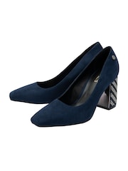 Lotus Blue Block Heel Court Shoes - Image 2 of 4