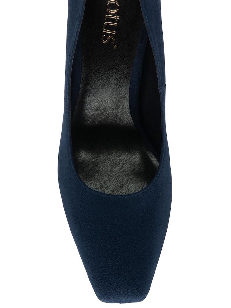Lotus Blue Block Heel Court Shoes - Image 4 of 4