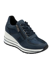 Lotus Blue Zip-Up Wedge Trainers - Image 1 of 4