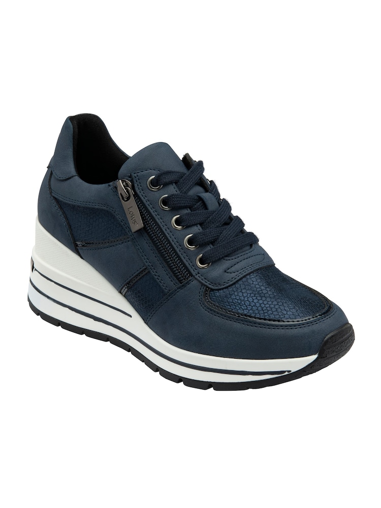 Lotus Blue Zip-Up Wedge Trainers - Image 1 of 4