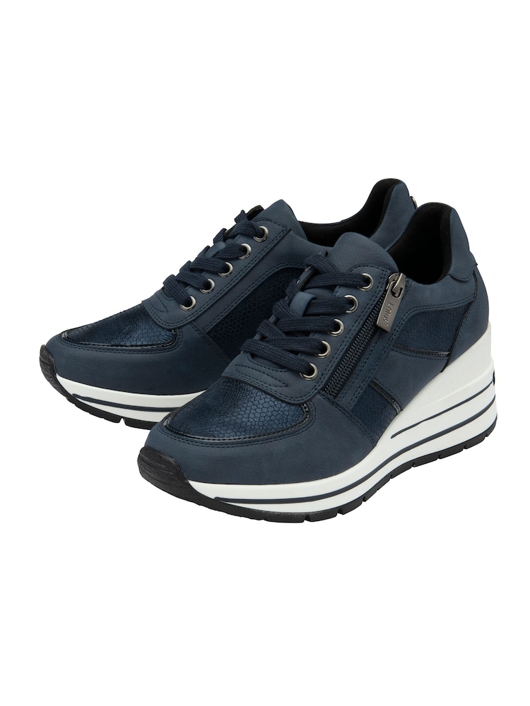 Lotus Blue Zip-Up Wedge Trainers - Image 2 of 4