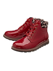 Lotus Red Patent Ankle Boots - Image 2 of 4