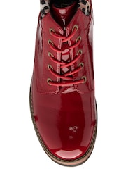 Lotus Red Patent Ankle Boots - Image 4 of 4