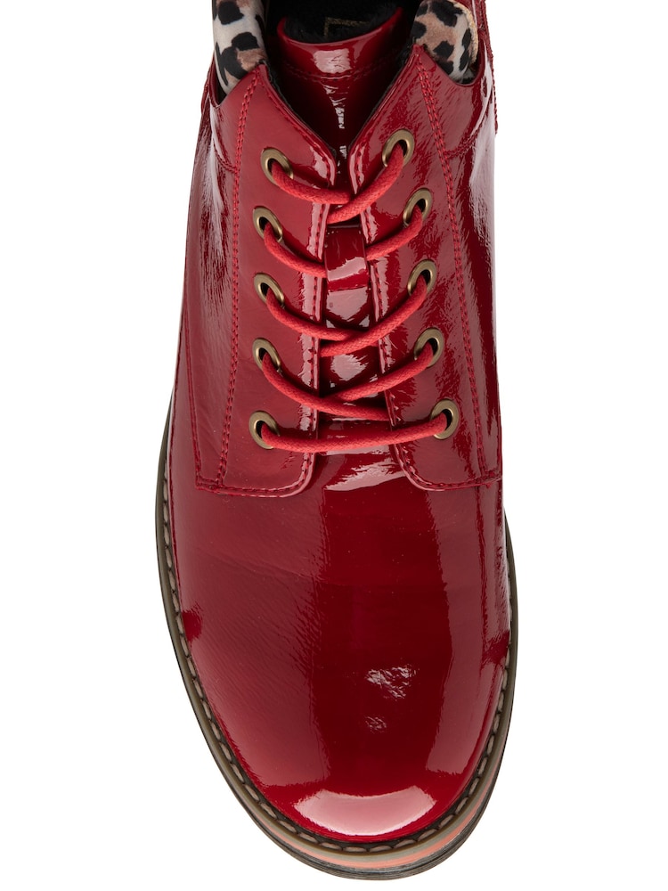 Lotus Red Patent Ankle Boots - Image 4 of 4