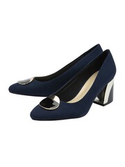 Lotus Blue Block Heel Court Shoes - Image 2 of 4