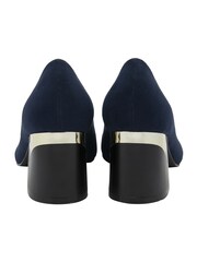 Lotus Blue Block Heel Court Shoes - Image 3 of 4