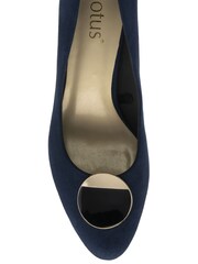 Lotus Blue Block Heel Court Shoes - Image 4 of 4