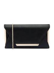 Lotus Black Clutch Bag with Chain - Image 1 of 4