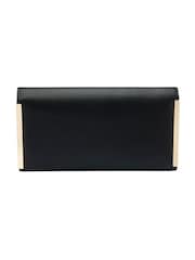Lotus Black Clutch Bag with Chain - Image 2 of 4