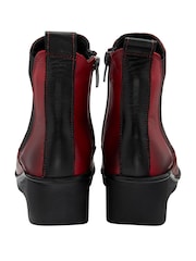 Lotus Red Leather Pull-On Wedge Boots - Image 3 of 4