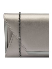 Lotus Grey Clutch Bag with Chain - Image 3 of 4