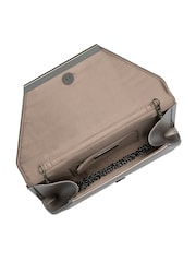 Lotus Grey Clutch Bag with Chain - Image 4 of 4