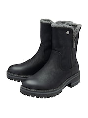 Lotus Black Zip Up Ankle Boots - Image 2 of 4