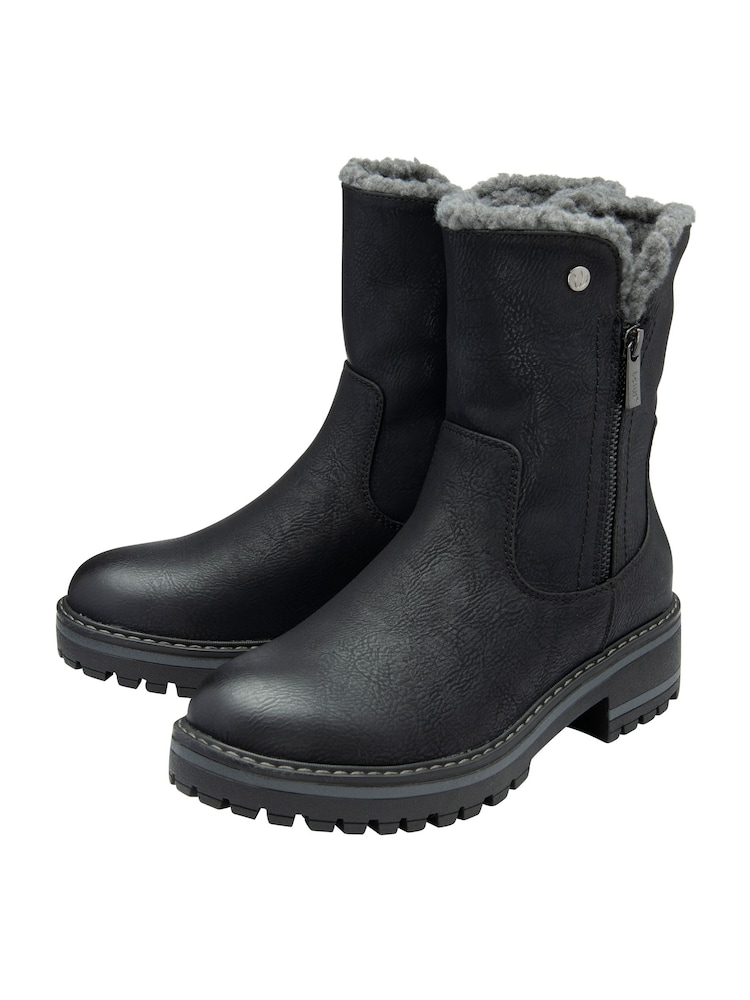 Lotus Black Zip Up Ankle Boots - Image 2 of 4