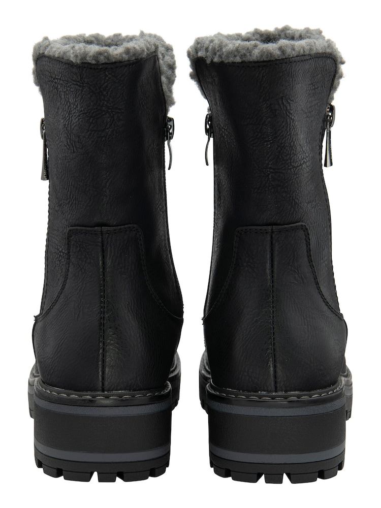 Lotus Black Zip Up Ankle Boots - Image 3 of 4