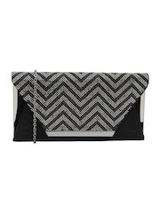 Lotus Black Clutch Bag with Chain - Image 1 of 4