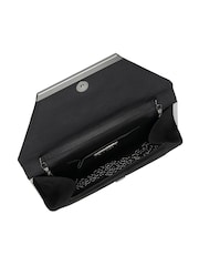 Lotus Black Clutch Bag with Chain - Image 4 of 4