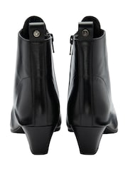 Lotus Black Leather Block Heel Ankle Boots - Image 3 of 4