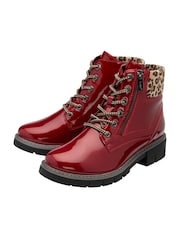 Lotus Red Patent Ankle Boots - Image 2 of 4