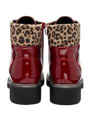 Lotus Red Patent Ankle Boots - Image 3 of 4