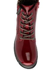 Lotus Red Patent Ankle Boots - Image 4 of 4