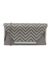Lotus Grey Clutch Bag with Chain - Image 1 of 4