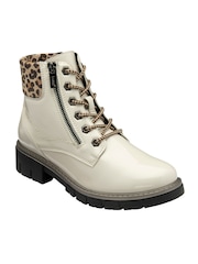 Lotus White Patent Ankle Boots - Image 1 of 4